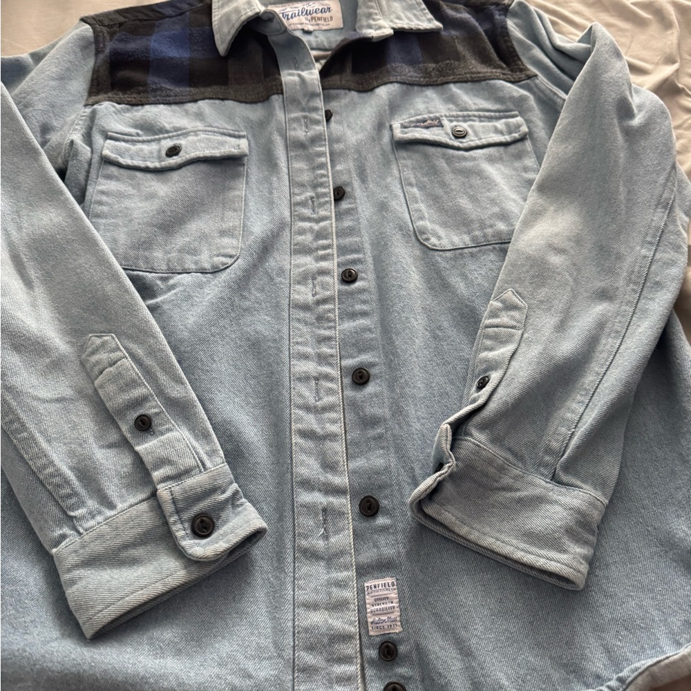 Madewell x Penfield Faherty Blue Denim Button-Up Shirt